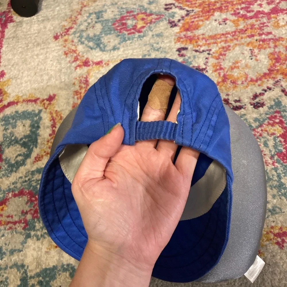 Vintage L.L. Bean Freeport Maine Royal Blue Packable Camp Cap Hat - Picture 3 of 4